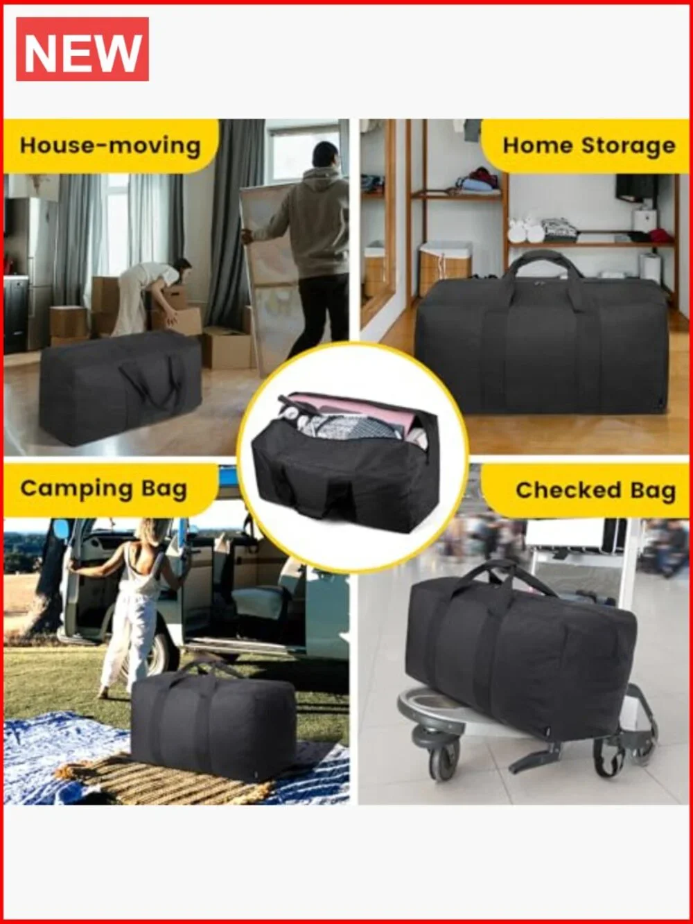 Extra Large 100L Duffle Bag for Travel - Foldable Weekender Overnight Camping